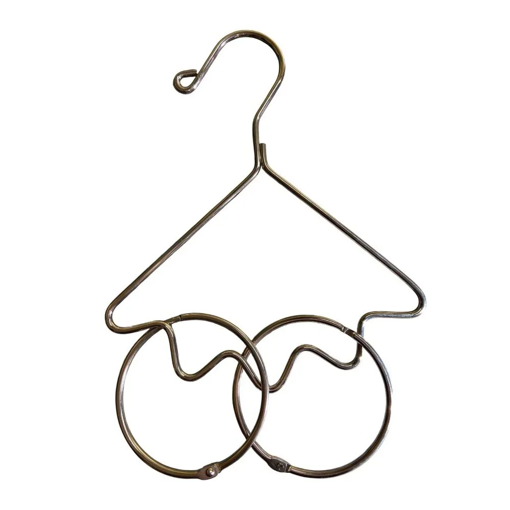 Metal Scarf Tie Hanger Organizer With Dual Circular Design